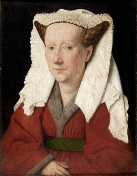 20. 21. 20. Baudouin de Lannoy, Jan van Eyck, kolem r. 1435, olej na dubovém dřevě, 26 x 20 cm, Staatliche Museen zu Berlin. 21. Máří Magdaléna čtoucí knihu, fragment ze ztraceného obrazu Sacra Conversatione, Rogier van der Weyden, 1435 1438, olej na dřevě, 62.