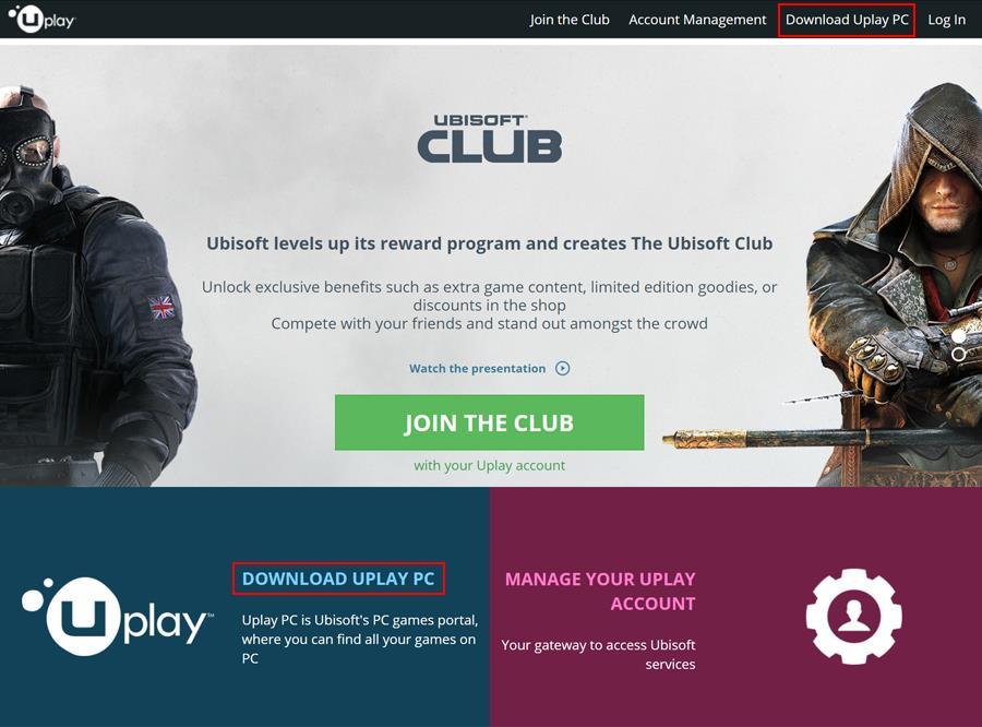 Uplay 1. Klienta UPLAY stáhnete zde: https://uplay.ubi.com/ kliknutím na tlačítko (DOWNLOAD UPLAY PC). 2. Stáhne se Vám soubor (UplayInstaller.