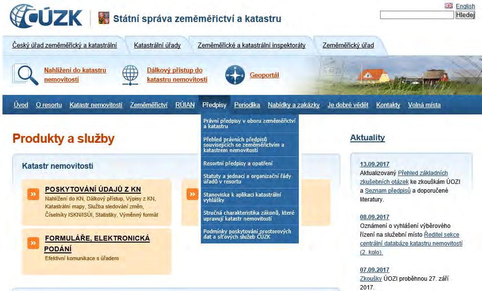 Otevřená prostorová data ČÚZK Datové serie Formát dat Počet datových sad Katastrální parcely INSPIRE harmonizované (GML 3.2.1) 13091 Adresy INSPIRE harmonizované (GML 3.2.1) 6259 Budovy INSPIRE harmonizované (GML 3.