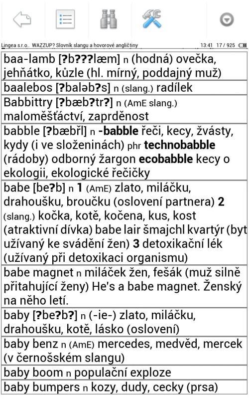 Obr. 3.: Čtečka CoolReader pod Androidem Při výběru aplikace pod Androidem nutno dát pozor na verzi aplikace. Např.