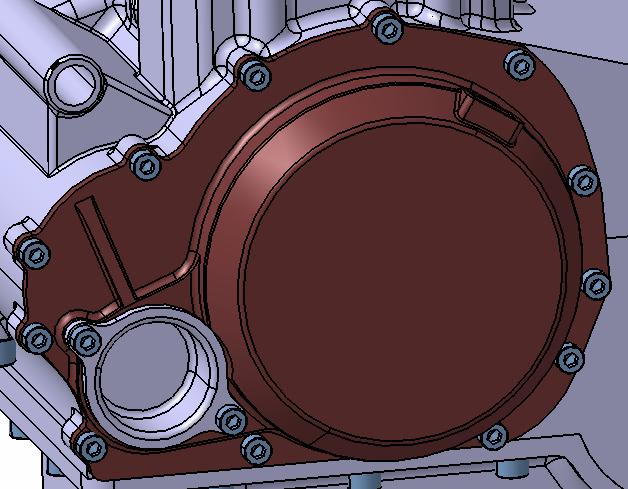 4.6.5 Levé víko Levé víko bloku motoru slouží hlavně k zakrytí alternátoru a je k němu chycen stator alternátoru.