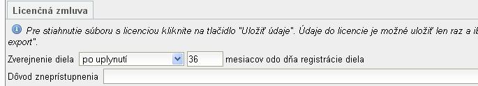 Ďalej študent zaklikne voľby ohľadom použitia technologických opatrení a sprístupnenia informácii o výsledku obhajoby nasledovne: Nasleduje uloženie údajov a vygenerovanie dokumentov na tlač.