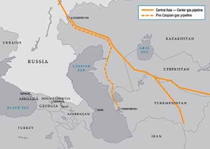 EKONOMICKÝ A POLITICKÝ VÝZNAM SEKTORU ENERGETIKY 207 Obrázek č. 1: Plynovodní systém CAC a projekt Přikaspického plynovodu Zdroj: Gazprom: Central Asia Center, n.d. Do roku 2009 dosahovaly pravidelné dodávky turkmenského plynu nakupované společností Gazprom 40 45 bcm/y.