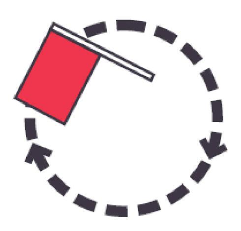 e) osoba pribratá na zaistenie bezpečnej prevádzky železničného priecestia dáva znamenie na zastavenie vozidla krúžením červenou alebo žltou zástavkou a za zníženej viditeľnosti krúžením červeným
