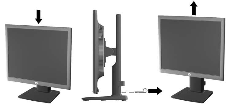 3. Upravte výšku monitoru tak, aby se vám pohodlně pracovalo. Horní okraj rámu monitoru by neměl být umístěn výše, než jsou vaše oči.