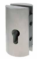 CILINDRIC Základné informácie Kompaktné rozmery priemerø 55 mm a výška 75 mm Plný nerezový materiál (304) Pre 8, 10 a 12 mm hrubé bezpečnostné kalené sklo Maximálna nostnosť dverí 100 kg Cilindric je