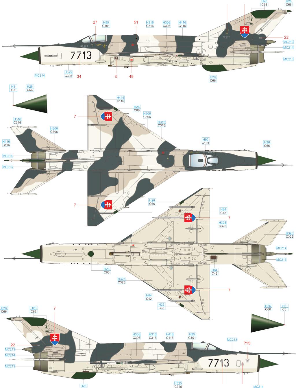 H MiG-21MF, 3rd Fighter Wing, 4th Squadron, Sliac air base, July, 1997 40 7 34?