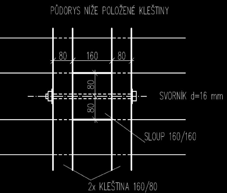 Obrázek 77. Propojení sloupu a kleštin (prvlak) ezy 10.