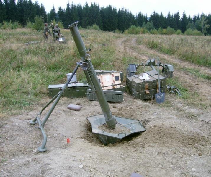5 4 1 6 2 3 Obrázek 1: 120mm M vz.82 v bojové poloze 10.1.2 harakteristika 120mm miny Při střelbě ze 120mm M vz.