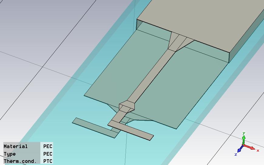 L = 30 mm, L sub = 60 mm, w = 12 mm, w sub = 16 mm, l dpasek = 2 mm, w dpasek = 1 mm, l dip = 5 mm, w dip = 1 mm, l pasek = 3,2 mm, w pasek = 1 mm, l balun = 1 mm, w balundip = 2 mm, w balungnd = 6