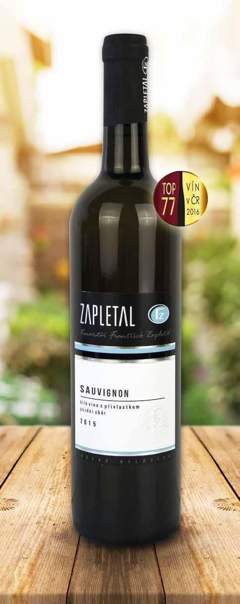 Vína Wines Ryzlink Rýnský 2015 Zapletal... 45,- Pozdní sběr, bílé s přívlastkem, polosuché / White, semi-dry (0,1l) Modrý Portugal 2015 Zapletal.