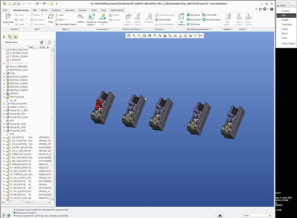 FSI VUT DIPLOMOVÁ PRÁCE List 28 Z rozhraní FSTSolid je model převeden do prostředí FomCAM, kde se automaticky generují CNC programy vhodné pro spuštění na obráběcích centrech v módu jedné nebo dvou