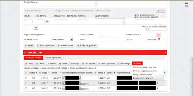 46 Paket omogućava kreiranje paketa od nekoliko naloga kako biste kasnije poslalo više paketa na plaćanje.