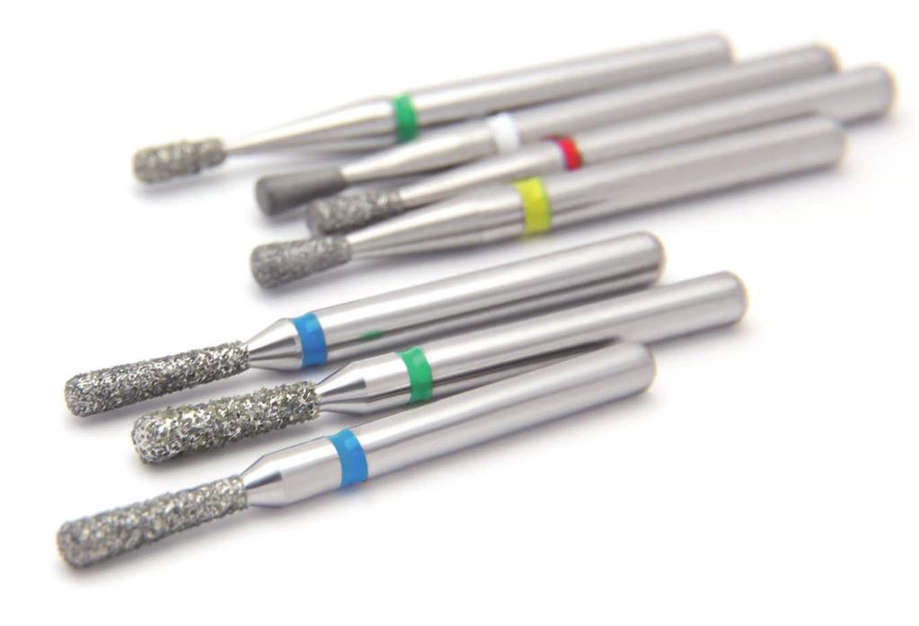 DIAMOND BURS DIAMANTOVÉ BROUSKY 5 pcs / ks 233 ISO 806 314 233 XXX... 009 010 012 014 016 Ø Brazil. No. / Brazil. č. 1149 2.7 2.7 2.7 2.7 2.7 (mm) 234 ISO 806 314 234 XXX... 012 014 016 Ø Brazil. No. / Brazil. č. 5.5 5.