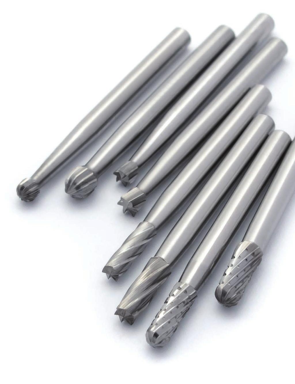 TUNGSTEN CARBIDE BURS TVRDOKOVOVÉ VRTÁČKY 01 packing / embalaje 5 pcs / unid. US No. 1/4 1/2 1 2 3 4 5 6 7 8 Ø (mm) 0.5 0.6 0.8 0.9 1.0 1.2 1.4 1.6 1.8 2.1 2.3 HP RA X ISO 500 104 001 001.