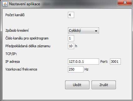 5.3. Nastavení her V obecné části nastavení si uživatel zvolí například kolik kanálů chce snímat či ip adresu, ze které přijímá data.