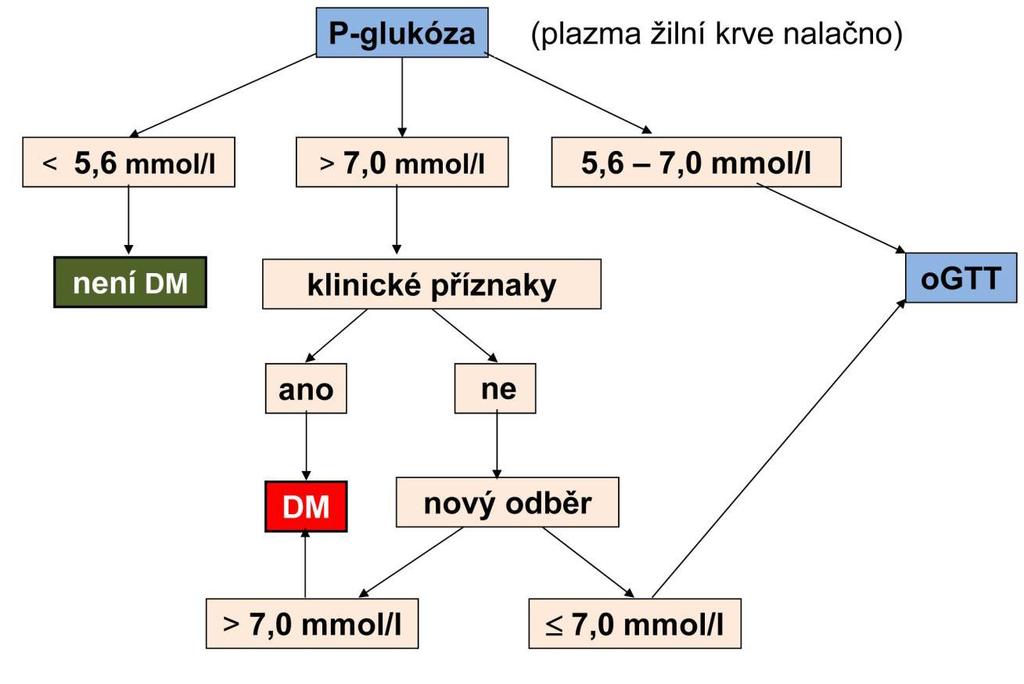 Algoritmus pro diagnostiku DM u dospělých Doporučení ČDS