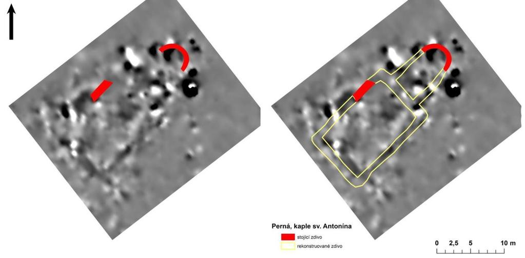 sledovaných objektech a strukturách. Konfigurace anomálií je ovlivněna parametry nehomogenit tedy jejich tvarem, rozměry, polohou, hloubkou uložení, petrografickým složením apod.