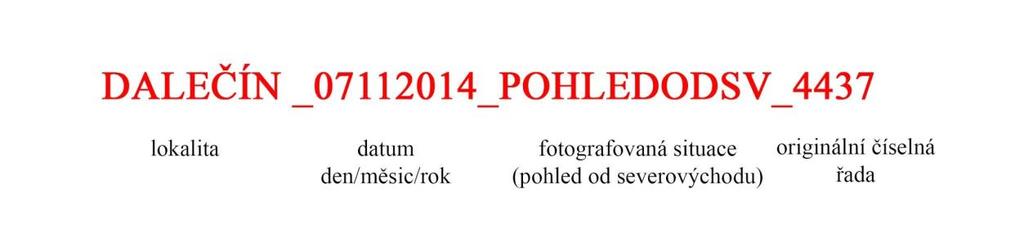 Obr. 35: Příklad kódování názvů digitálních fotografií. 3.1.8 Výstupy a archivace dat Digitální fotoaparáty: U digitálních fotoaparátů je výstupem tzv.