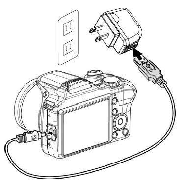 Nabíjení fotoaparátu K nabíjení fotoaparátu můžete využít USB kabel spolu s USB nabíječkou, schopnou dodávat napětí 5V a minimálně 500mA proud.