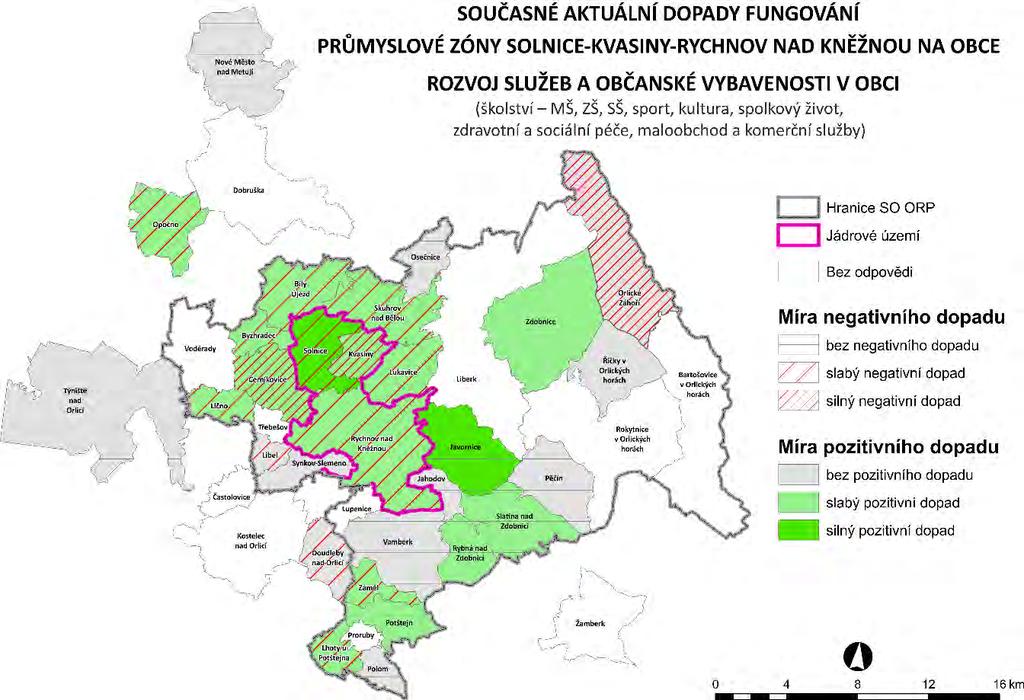 Dotazníkové šetření Současné aktuální dopady fungování průmyslové zóny Solnice-Kvasiny- Rychnov nad Kněžnou na obce: Rozvoj služeb a občanské vybavenosti Zdroj: dotazníkové šetření