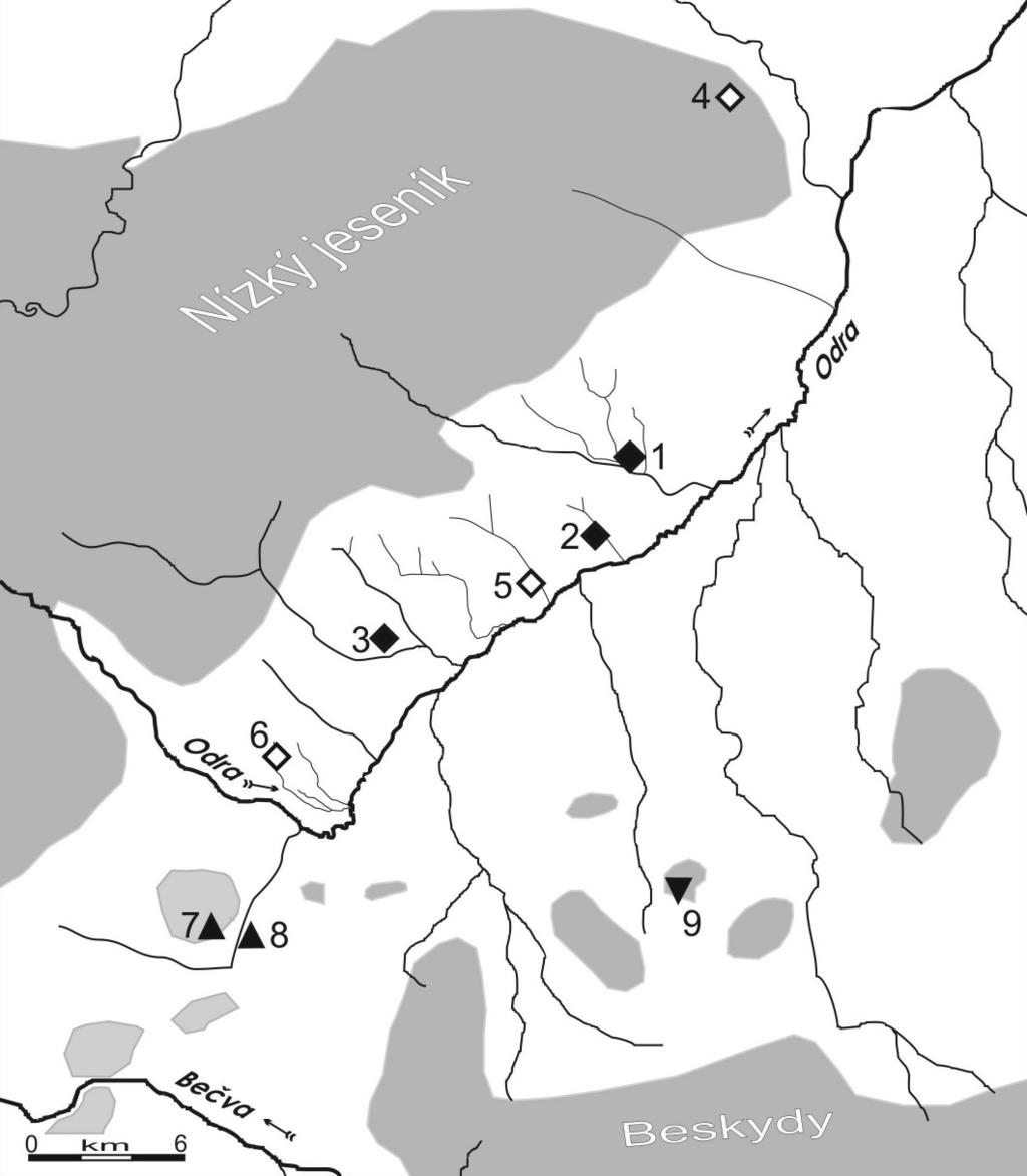Přehled výzkumů 52-1, Brno 2011 Obr. 10. Osídlení kultury s LnK v Oderské bráně.