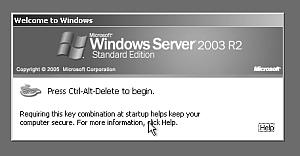 Kapitola 2 Architektura rodiny operačních systémů Windows NT Obrázek 2.10: Výzva pro stisknutí aktivační kombinace kláves Jako výchozí kombinace je nastaven známý trojhmat Ctrl+Alt+Del.