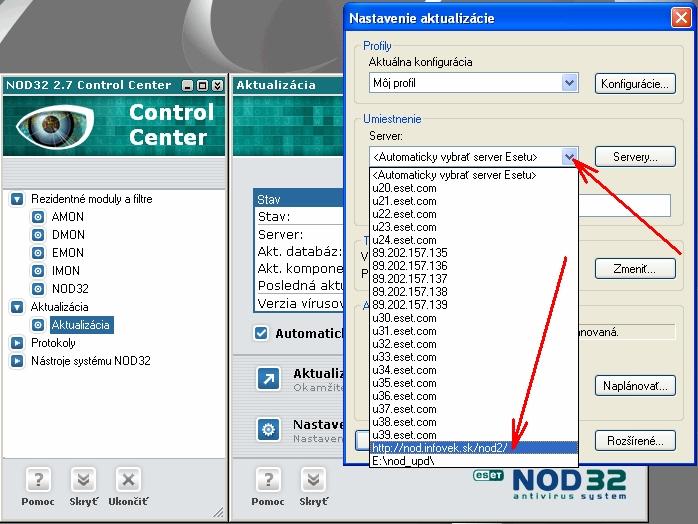 28. Po stlačení tlačidla OK sa okno zatvorí. V okne Servery bude tento server(http://nod.infovek.