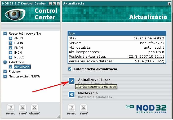 30. Ostalo otvorené už iba dvojokno Control Center a