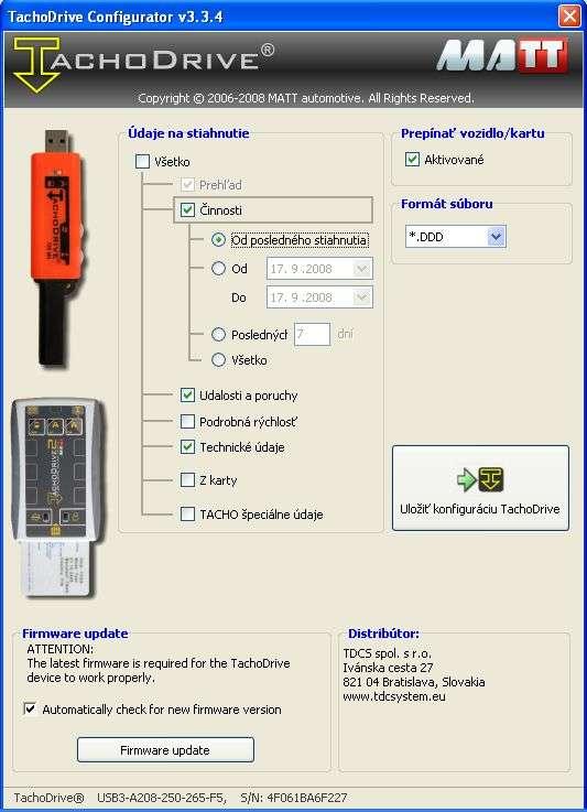 c. Zmena konfigurácie Zmenu konfigurácie znázorňuje pripojený obrázok, na ktorom je zachytená konfigurácia nastavená spoločnosťou TDCs. Takáto konfigurácia je doporučená ako štandardná.