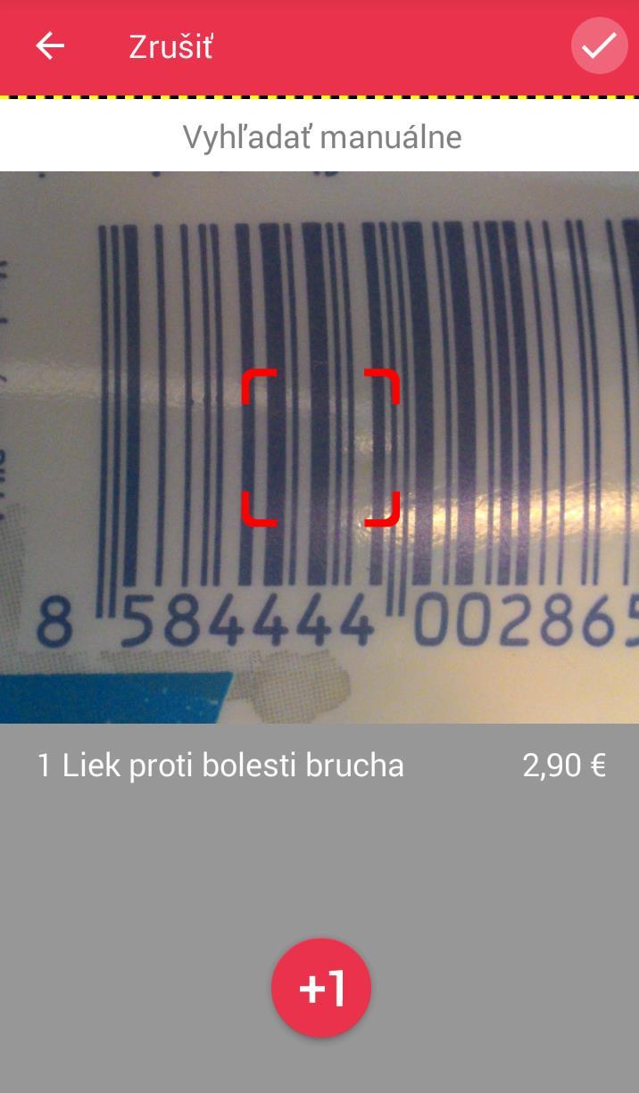 Strana 37 / 93 Obrázok 21: Skenovanie EAN kódu Ak chce podnikateľ pridať viac ako jednu položku do dokladu, tak má na výber z viacerých možností ako tak urobiť: