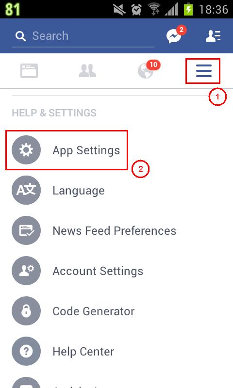 Jak povolit upozornění na příchozí zprávy (pouze Android a ios): A. Facebook 1.