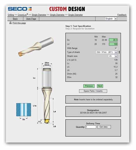 Crownloc Custom Design Okamžité zpracování nabídky. Krátká dodací doba. Tato jasně definovaná strategie byla navržena pro zkrácení výroby nástrojů na zakázku, od cenové nabídky, až po hotový vrták.