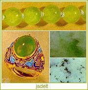 Jade - něm. náz. jadeitu jade - šperkařské označení pro zdobné kameny jadeit, nefrit. Amerika- Jade - nespr. obch. náz. zeleného vesuvianu. Granat-jade - nespr. obch. náz. zeleného grosuláru.