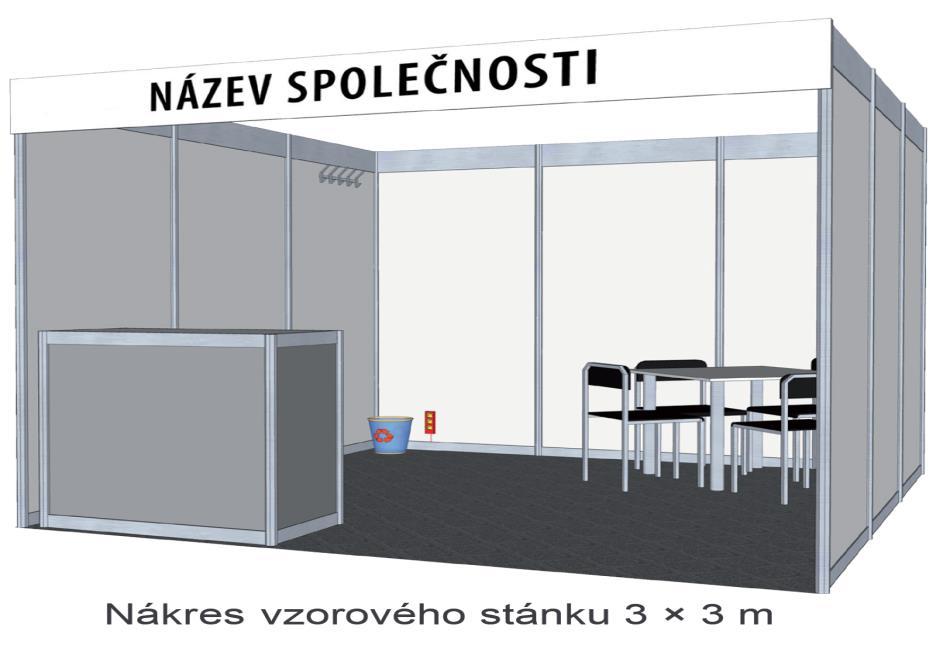 CENÍK VELETRŽNÍ PREZENTACE A. KOMPLETNĚ VYBAVENÝ VÝSTAVNÍ STÁNEK VELIKOST STÁNKU A CENA VYBAVENÍ STÁNKU 4 m 2 (2 2 m) 5.