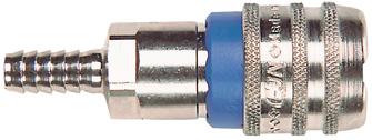 Pneumatické nářadí a příslušenství Spojka a koncovka Pojistná spojka s funkcí tlačítka DN 7.4, dle ISO 4414 Pro připojování hadic k pneumatickým nástrojům a strojům s ovládáním tlačítkem.