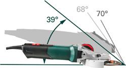 napájené ze sítě Úhlová bruska Úhlová bruska napětí 230 V, 50 Hz, otřesuvzdorné, s odrušením 222 421: Pro broušení a řezání obrobků.