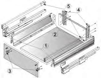 Výsuvný box Elegance 450 3101 503 342 Výsuvný box Elegance 500 3101 505 342 Držák zadního panelu pro výsuvný box s relingem L/P 3101 513 342 Podélný reling L/P 400 3101 514 342 Podélný