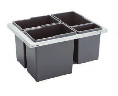 286 Odpadkový koš BOXIT 400, 2 12 l, K40, šedý plast 1007 150 602 Rozměr výrobku: 330 423 300 mm Vnější šířka skříňky: 400 mm Objem: 2 12 l