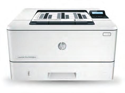 HP Laserjet M402dne Èernobílý tisk tiskárna laser Oboustranný tisk (duplex) Rychlost 38 stran za minutu Doporuèené mìsíèní zatížení: 4 000 stran Rozmìry: 381 x