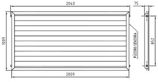 Sluneční kolektory TS 330 M Popis kolektoru: Plochý horizontální kolektor s absorpční plochou 1,78 m 2. Kolektory se spojují paralelně, maximálně 5 kolektorů v jedné řadě.