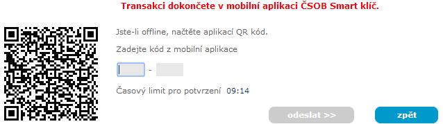 6.2 SMS klíč Autorizační kód, který vám zašleme SMS zprávou do mobilu. Skládá se z písmen a číslic (například asd-v1b-gh7) a na jeho zadání máte limit 10 minut.