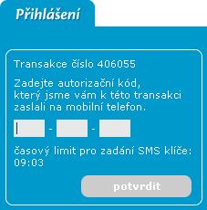 3.1 Identifikační číslo a PIN a SMS klíč Pro přihlášení identifikačním číslem, PIN a SMS klíčem vyplňte pole údaji (byly vám předány při zřízení služby) a stiskněte tlačítko přihlásit.