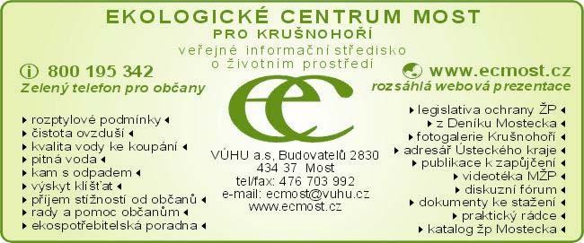 12 Ekologické centrum Most, Výroční zpráva 2005 Naši partneři Na činnosti Ekologického centra Most se v roce 2005 finančně podíleli: Česká rafinérská, a.s. Chemopetrol, a.s. Mostecká uhelná a.s. Severočeské doly, a.