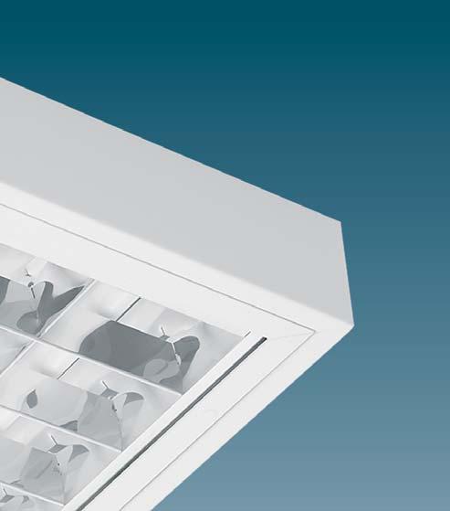 GLASSY HR IP54 surface mounted (ceiling) light fittings with louvre and glass Surface mounted luminaires for fluorescent lamps designed for mounting in cleanrooms Designed for mounting on the ceiling