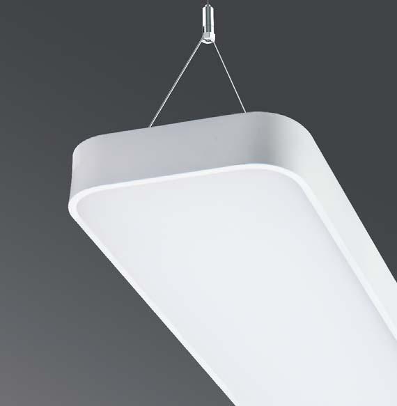 EDDGE R(OUND) Body of extruded aluminium profile Diffuser made of satinice plexi for high-comfort soft light diffusion or
