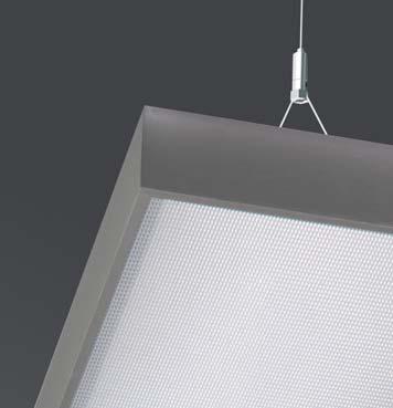 EDDGE Body of extruded aluminium profile Diffuser made of satinice plexi for high-comfort soft light diffusion or