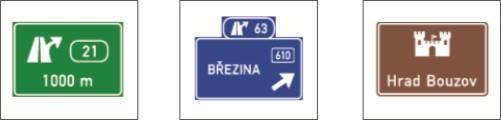 , příklad informativních dopravních značek: Informativní značky zónové Informativní