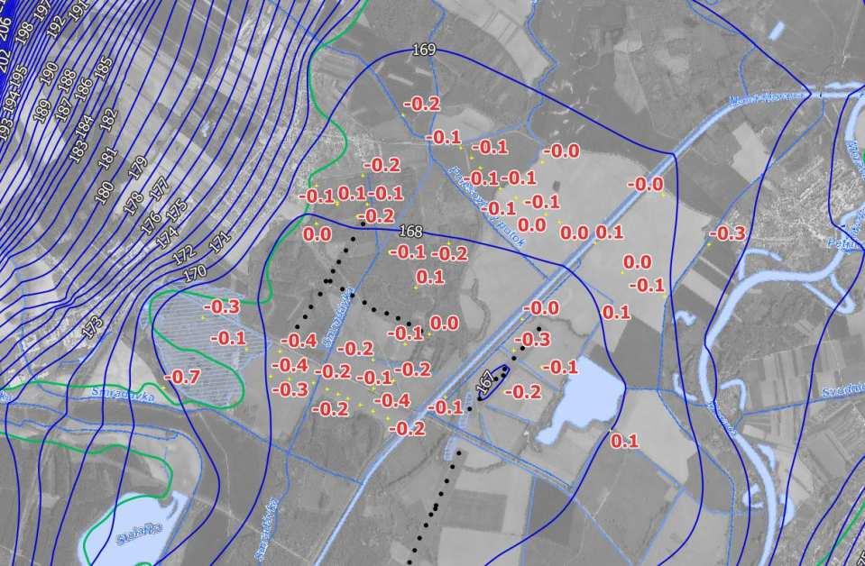 Výsledky kalibrace Dokumentace zbylých odchylek mezi údaji z modelu a z terénu - indikátor kvality