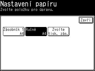 1.7 Vkládání papíru 1 Nastavení formátu papíru Nastavení formátu papíru vloženého do ručního podavače.